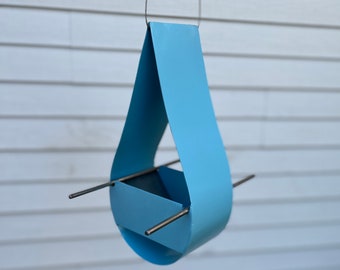 Drop - Modern Bird Feeder in Aqua Blue