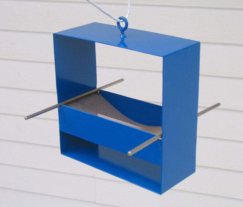 99 Modern Bird Feeder in Deep Blue image 1