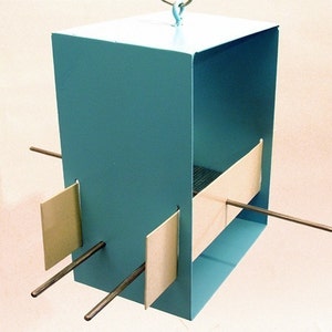 Cubist Modern Bird Feeder in Aqua image 2