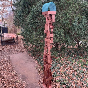 Build Series Modern Bird Feeder No. 31 in welded steel with Rustoleum Copper spray enamel finish image 6