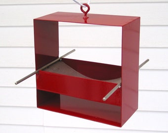 99 Modern Bird Feeder in Deep Red