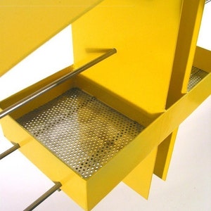 Duo Modern Hanging Bird Feeder in Yellow image 4
