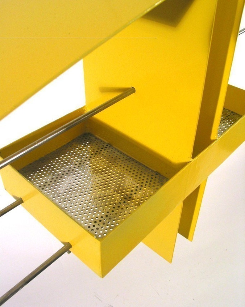 Duo Modern Hanging Bird Feeder in Yellow image 4