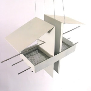 Duo Modern Bird Feeder in White