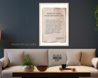 St. Louis Deed Restriction Poster: Civil Rights, Social Justice Art