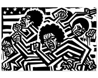 Rage, African American Art, Black Art, Culture, Urban Art, Poster