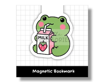 Cute Kawaii Frog Magnetic Bookmark, book lovers gift, bookish accessories, kawaii bookmark, planner accessories, teacher gift, library