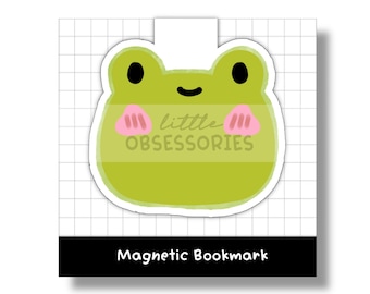Cute Frog Magnetic Bookmark, book lovers gift, bookish accessories, cute bookmark, planner accessories, teacher gift, library, bookmarks