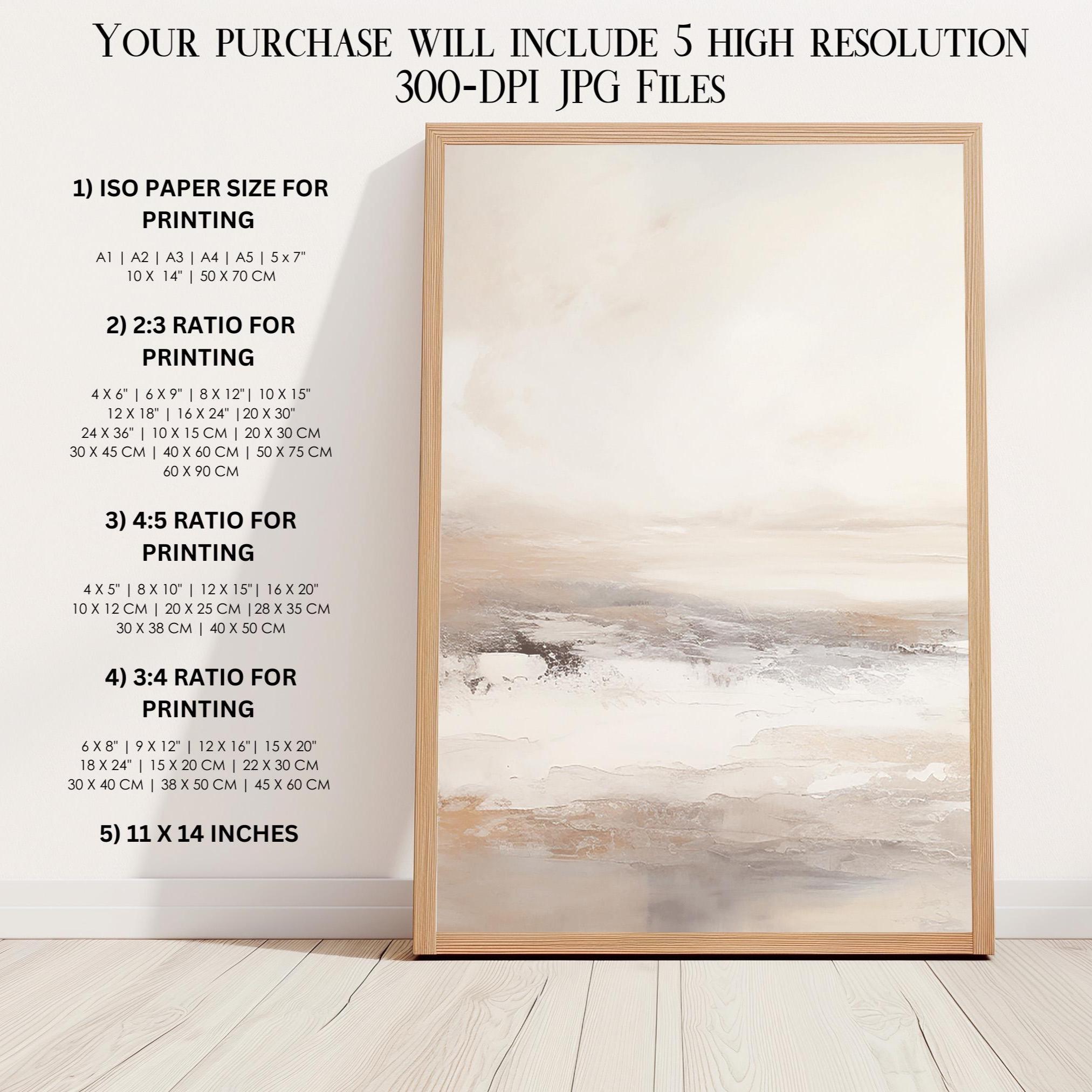 Neutral Ocean Abstract Wall Art Set of 2, Minimalist Beach Landscape ...