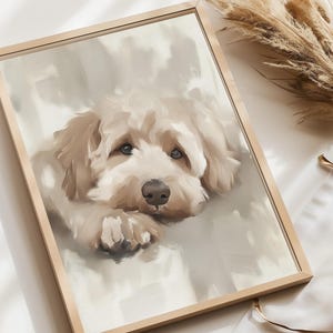 Printable Labradoodle Wall Art, Goldendoodle Pet Portrait Digital Download, Doodle Dog Wall Art Instant Download, Modern Animal Art Print