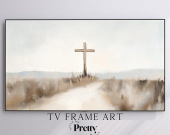 Christian Cross Samsung Frame TV Art | Faith Based Television Art | Religious Digital TV JPG Download