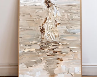 Jesus Holding a Lamb Art, Lamb of God, I Will Give You Rest, The Good Shepherd, Scripture Painting, Bible Wall Art, Christian Gift