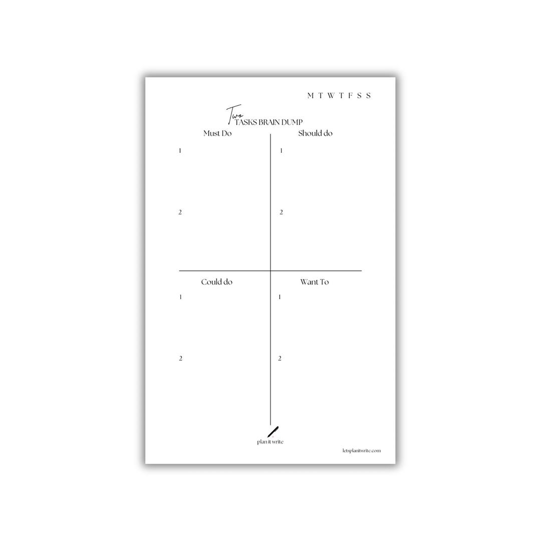 A5 Notepad - Brain Dump - Daily Planner - Organizer - White Stationery ...