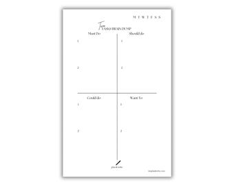 A5 Notepad - Brain Dump - Daily Planner - Organizer - White Stationery - Pink Stationery