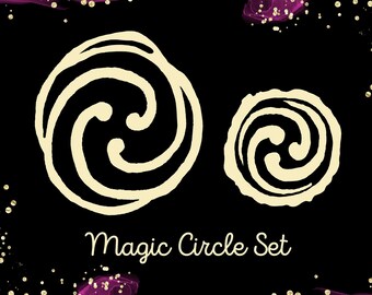 Set Zen Circle Rubber Stamp: Asian-Inspired Meditation Art - Small & Large