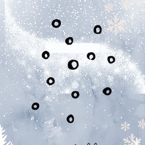 Snow Falling Rubber Stamp, Winter Holiday Stamp, Snowflake Craft Stamp, Christmas Stamp, DIY Scrapbooking Supplies, Seasonal Card Making