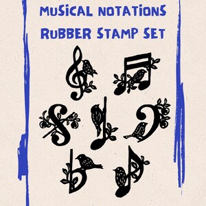 Set Musical Notations Rubber Stamp: G Clef, F Clef, Segno - Craft & Scrapbooking