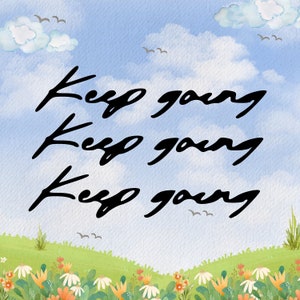 Seguir adelante sello de goma inspirador, sello motivacional, recordatorio diario, sello de mensaje positivo, papelería de cuidado personal, regalo de aliento