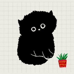 Süße flauschige Katze Stempel, Kätzchen Stempel, Katzenliebhaber Geschenk, Haustier Stempel, Katzenliebhaber Geschenk, DIY Scrapbooking, Kartenherstellung, Tagebuch Stempel