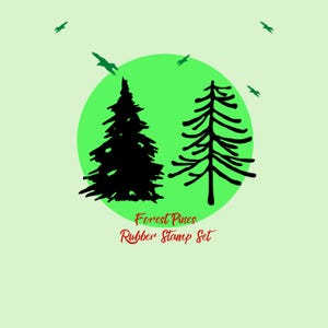 Kiefer Baum Stempel Set: Woodland Wald Szene, DIY Handwerk