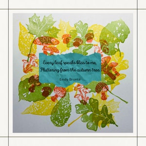 Set Fall Leaf Rubber Stamp: Maple, Birch, Beech, Handmade Autumn Craft Supply