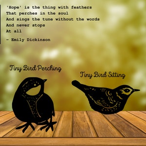 Tiny Bird Rubber Stamp: Perching & Sitting, Nature Theme