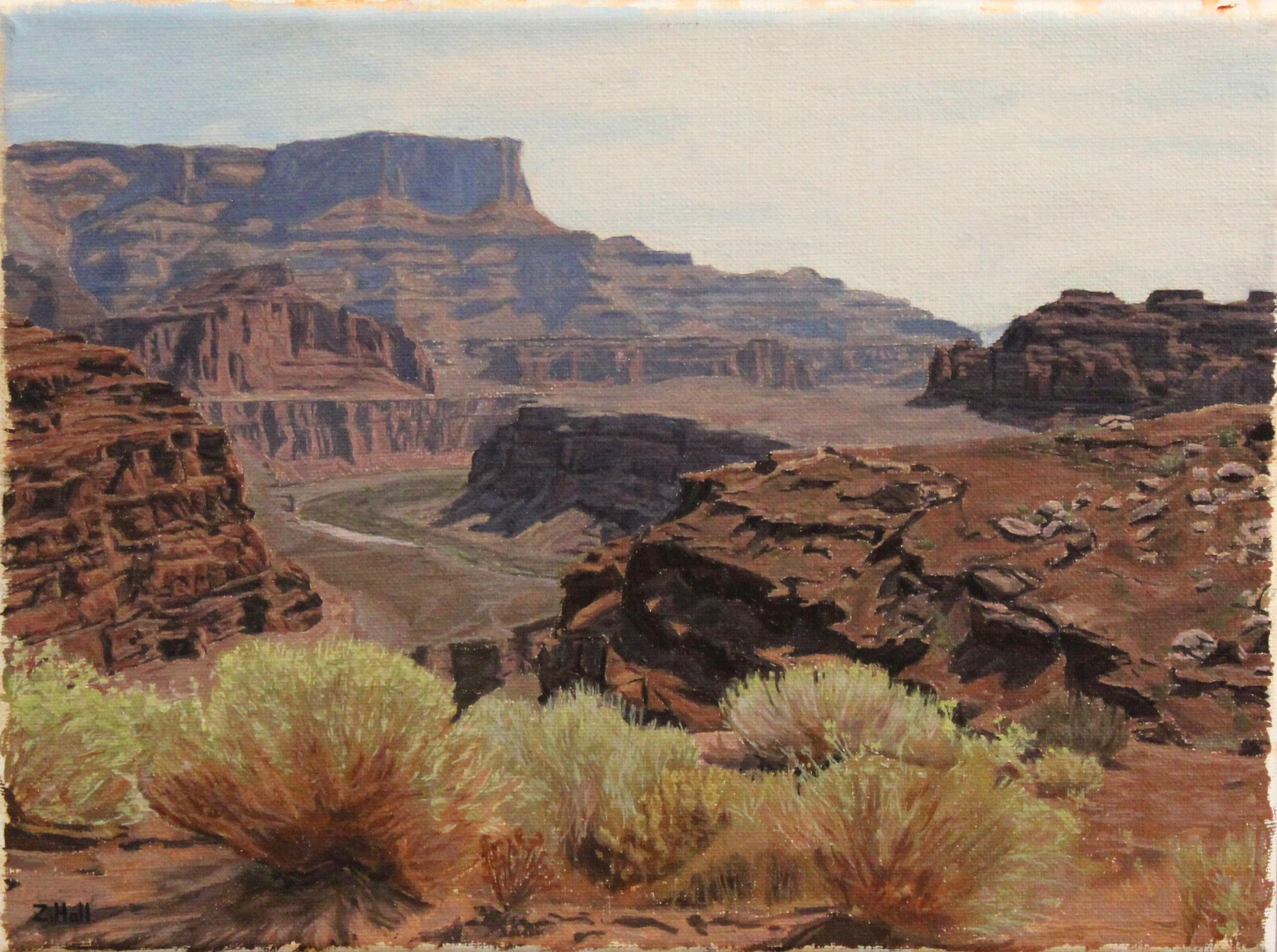 Along The Green River, 9x12" oil on linen