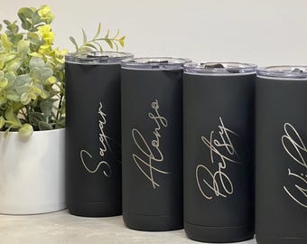 Personalized Laser Engraved Tumbler | Custom Name Stainless Steel Travel Mug | Gift for Him or Her | Insulated Drinkware for Hot/Cold Drink