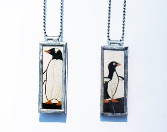 Penguin Pendant features image from NYC Subway Mosaic near Central Park