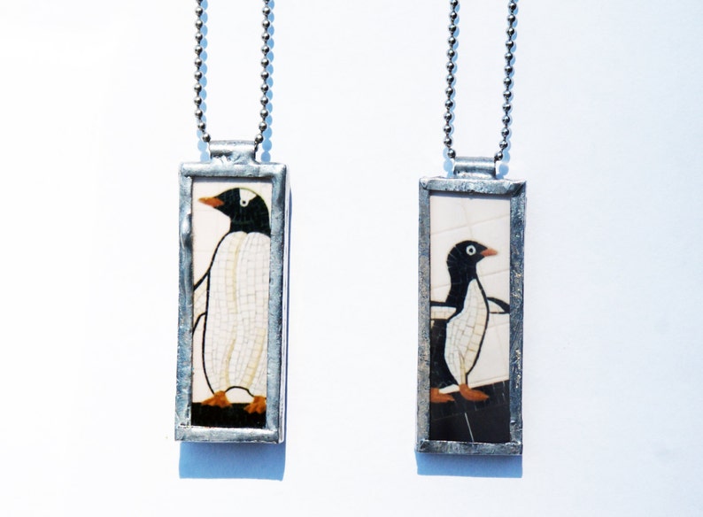 Penguin Pendant features image from NYC Subway Mosaic near Central Park image 1