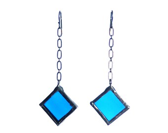 STAINED GLASS EARRINGS - Blue Earrings