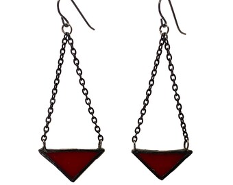 Red Chain Linked Earrings