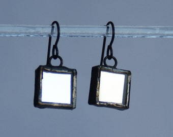 Mirror Earrings Artistic Reflective Glass Jewelry great Gift for Girlfriend Sister or Mother's Day