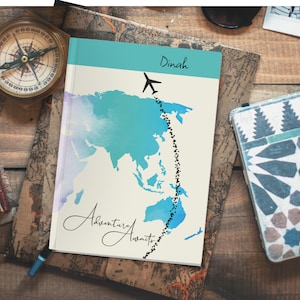 Personalisiertes Reisetagebuch mit individueller Weltkarte Individuelles Abenteuer Notizbuch Natur Tagebuch Umweltfreundliches Geschenk