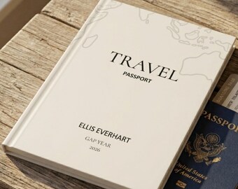 Gepersonaliseerde reisdagboek wereldkaart avonturenlogboek aangepaste naam geheugenboek tussenjaar reisdagboek cadeau voor reiziger