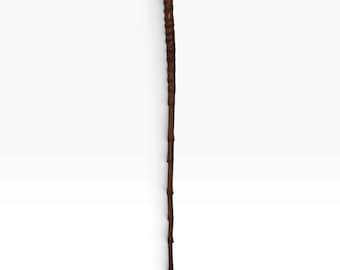 Vintage Bamboo Root Walking Stick – Natural Knobby Grip – Brass Tip – 36.5 Inch