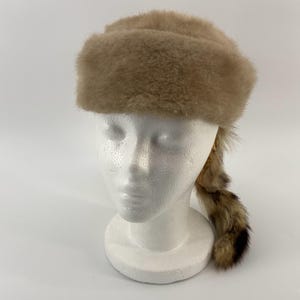 Charles‎ vintage racoon cap Coonskin Cap Made in Canada of Rabbit Fur With Authentic  main image 4
