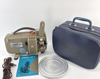 Vintage Sekonic 80P 8mm Film Projector, Original Case and Manual, Tested and Working