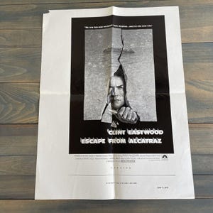 Rare 1979 Escape From Alcatraz Clint Eastwood Poster Ad Mat - 25” x 19” (YY)