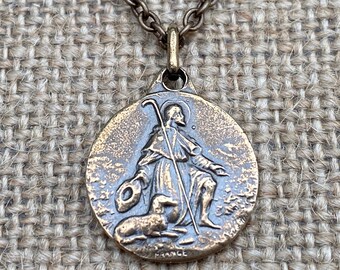 Bonyak Jewelry St Rocco Hand-Crafted Oval Medal Pendant in Sterling Silver Bonyak Jewelry St Rocco Hand-Crafted Oval Medal Pendant in Sterling Silver