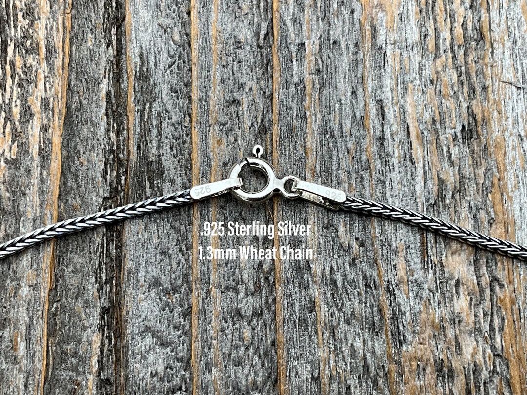 17 Inch Oxidized Sterling Silver Chain Necklace, .925 Sterling Silver