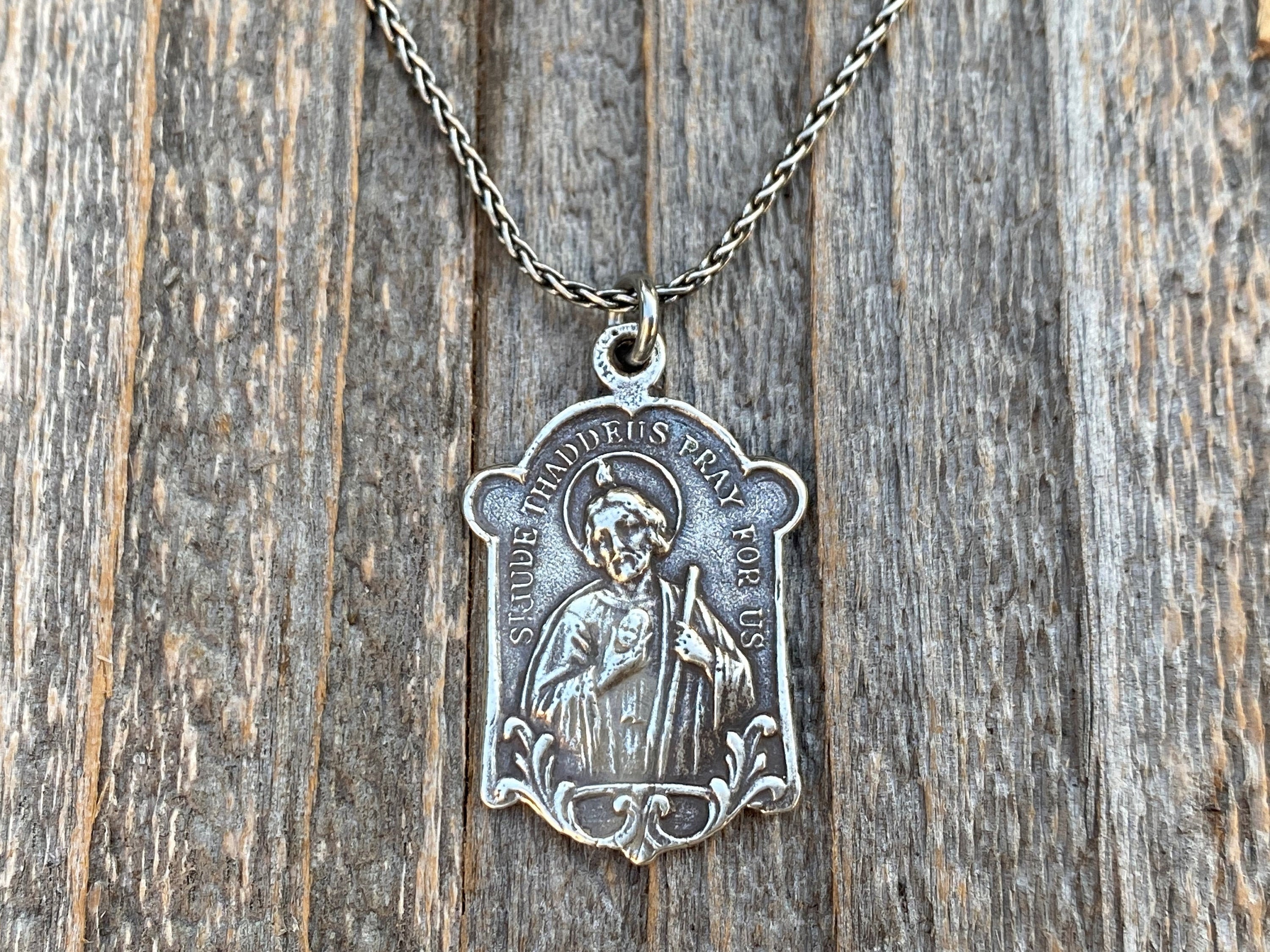 Collana Con Medaglia Di San Giuseppe In Argento Sterling 925 - Ciondolo Religioso Per Uomo E Donna, Regalo Per Battesimo, Comunione E Festa Del Papà