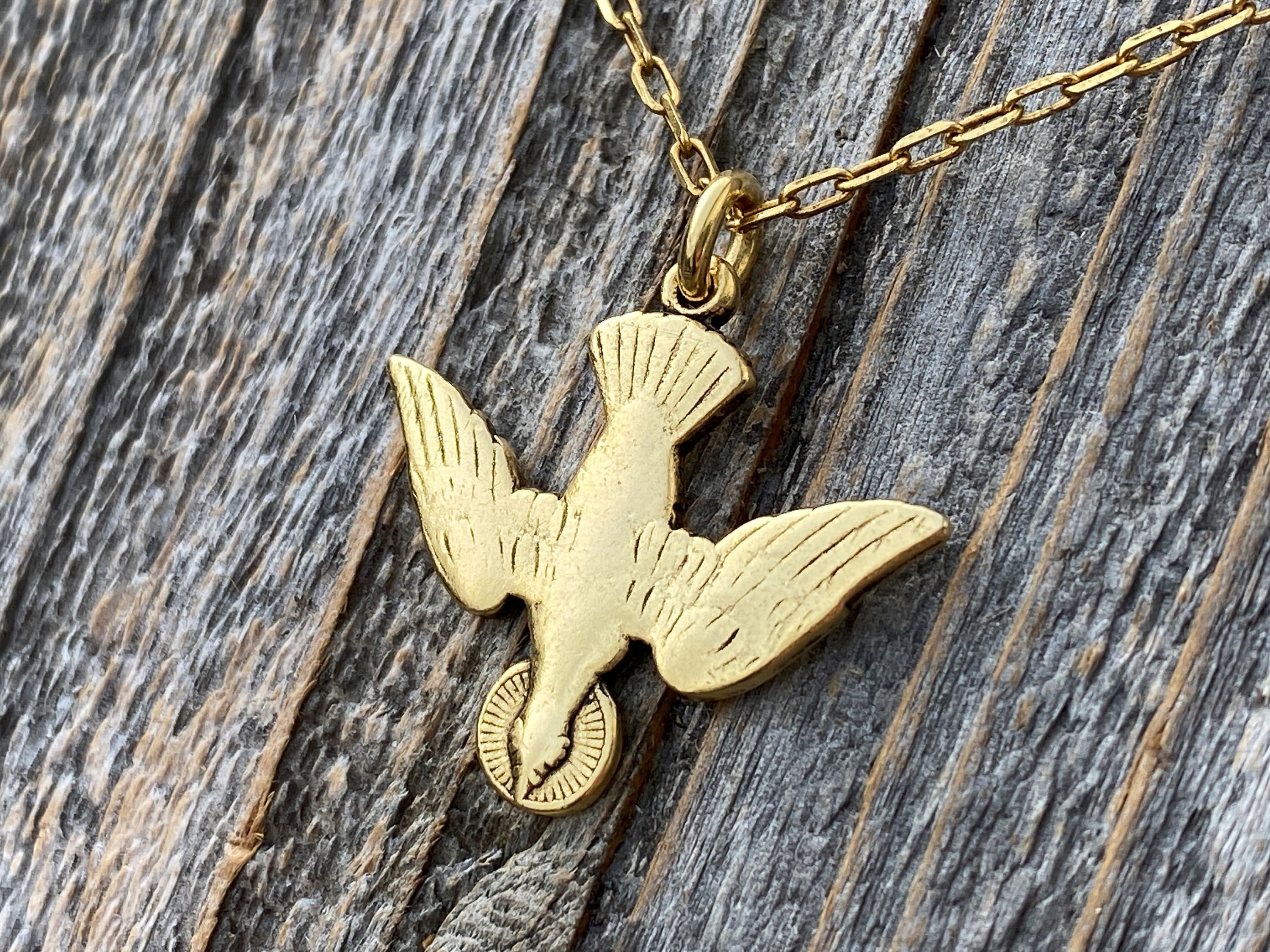 Holy Spirit Pendant, 16 Karat Gold Over Sterling Silver with Chain from  Hope Christian Store