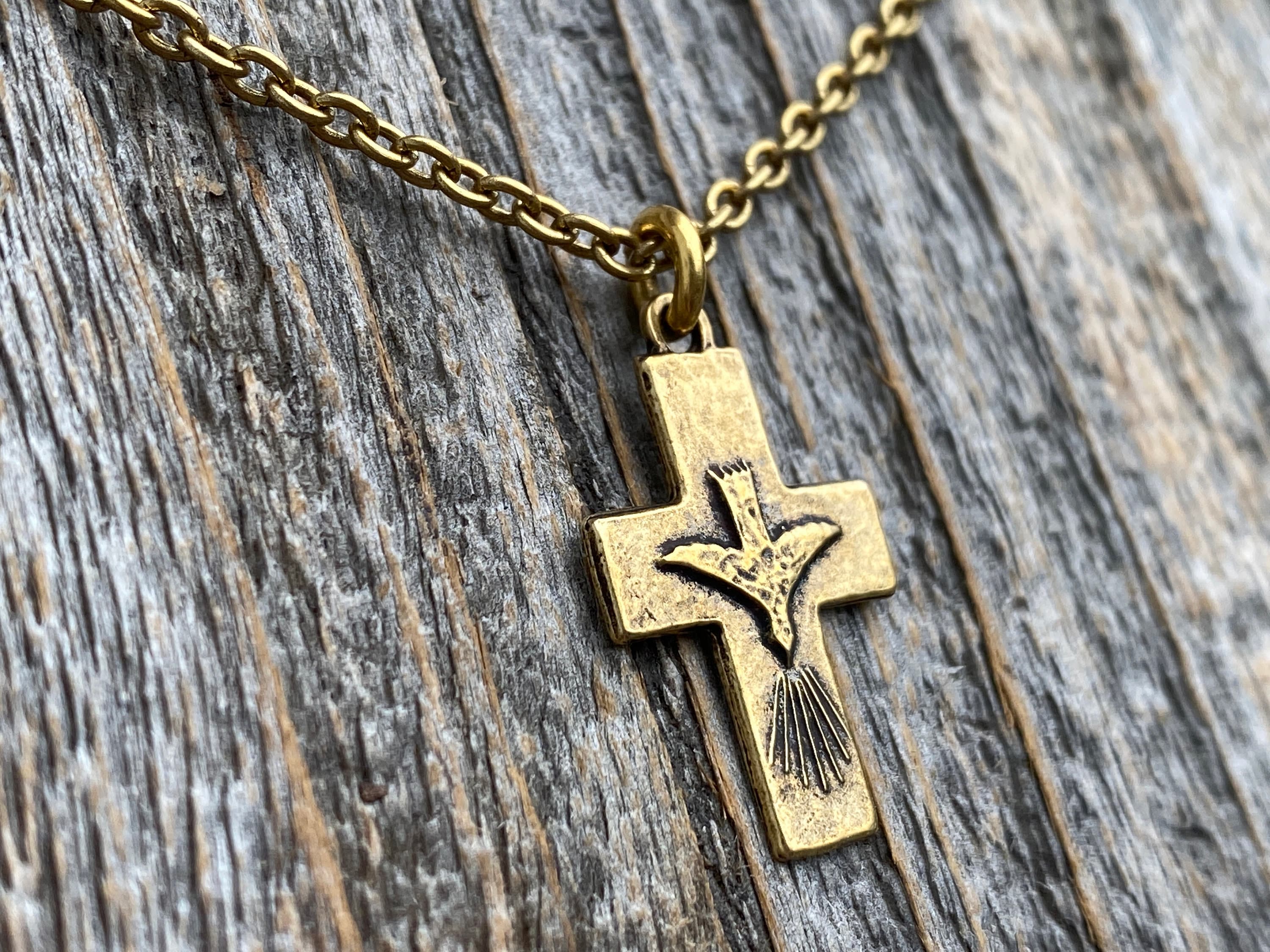Holy spirit cross necklace deals