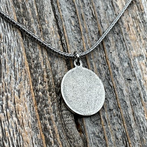 Sterling Silver Come Holy Ghost Medal, Holy Spirit Pendant Necklace, Antique Replica, Sacred Heart of Jesus, Veni Sancte Spiritus, VSS-1 image 9