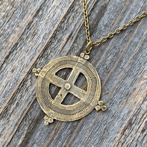 Antiqued Gold Ancient Christian Cross Pendant Necklace, Antique Replica, Large Gold Cross Pendant, Antique Artisan Handmade Cross, Big Cross image 10