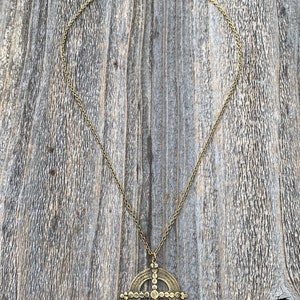 Antiqued Gold Ancient Christian Cross Pendant Necklace, Antique Replica, Large Gold Cross Pendant, Antique Artisan Handmade Cross, Big Cross image 6