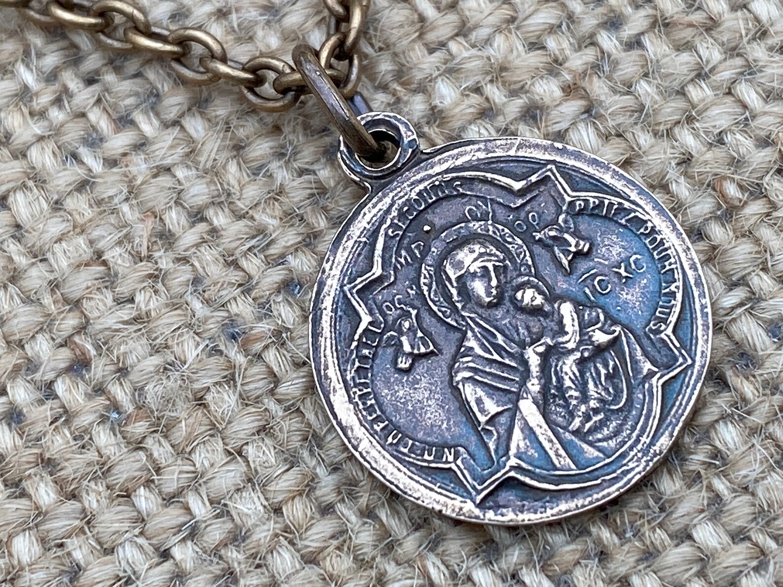 Bronze Saint Gerard Majella Medal Pendant Necklace French Etsy