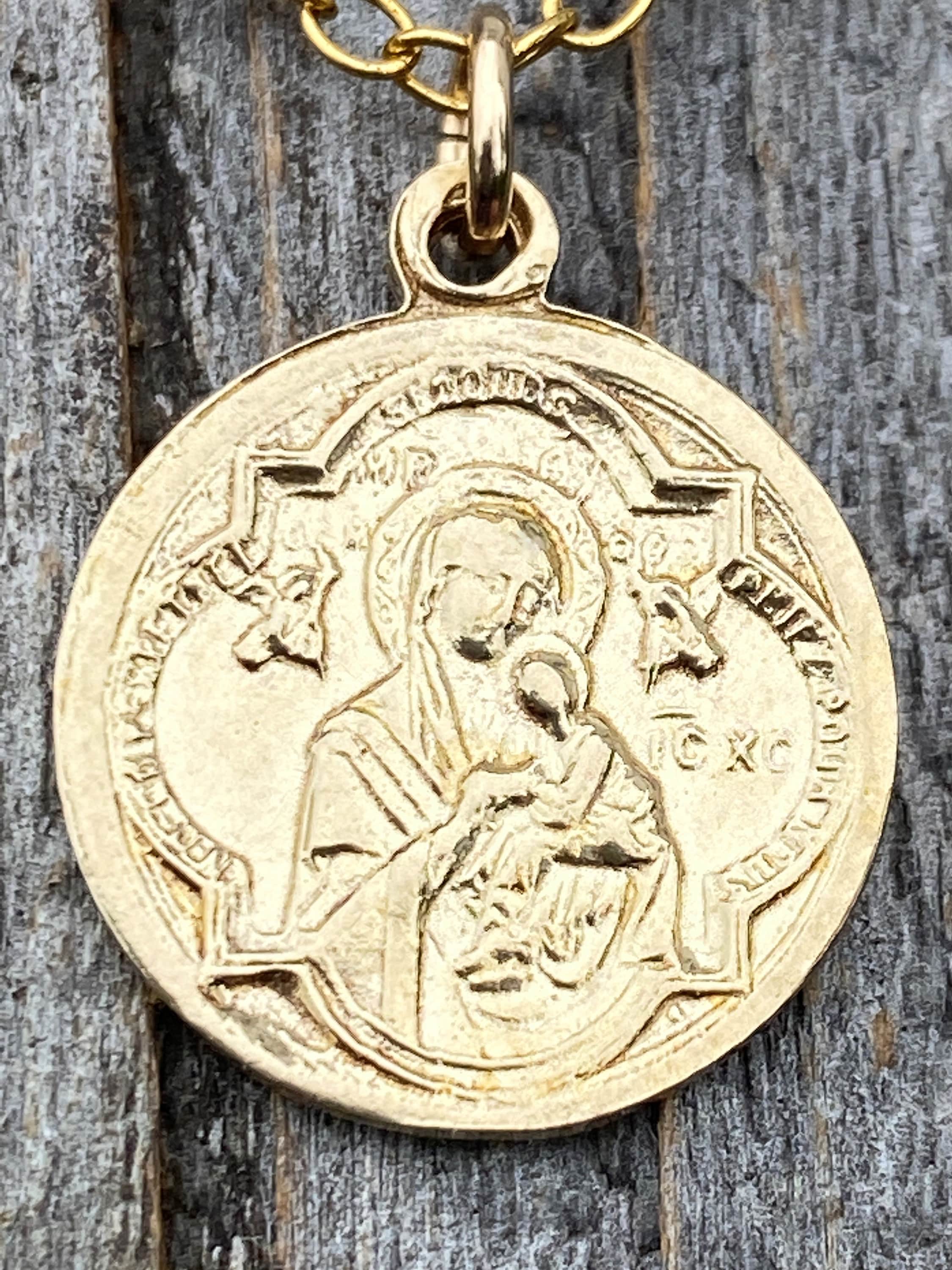 Pendants Necklace Gold St Gerard Majella Medal Patron Saint of