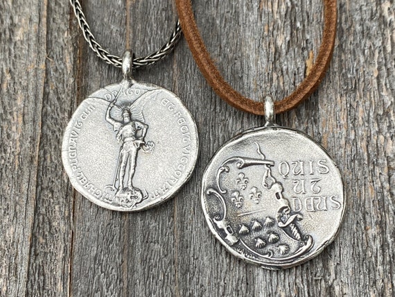 Buy Saint Michael Necklace 18K Gold Vermeil, Saint Michael Pendant Online  in India - Etsy